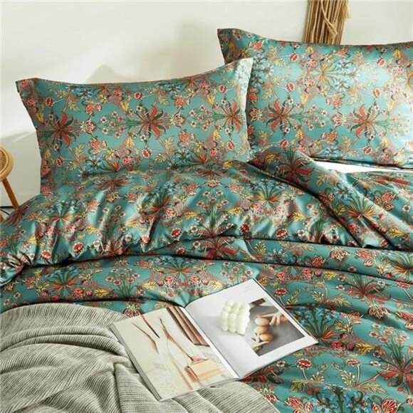 Farmhouse Boho King Comforter Set - 3 Piece Lightweight All Season Bedding - Picture 5 of 8